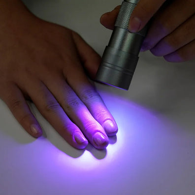 Lampa unghii UV 12 LED-uri, portabila, pentru uscare rapida, turcoaz